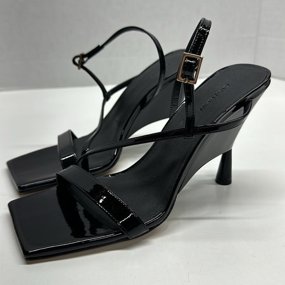Gia Borghini RHW Rosie High Heels Shoes Square Toe Patent Leather Black Size 7 - Picture 6 of 14